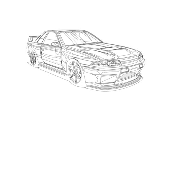 R32 GTR Black Wireframe Thumbnail