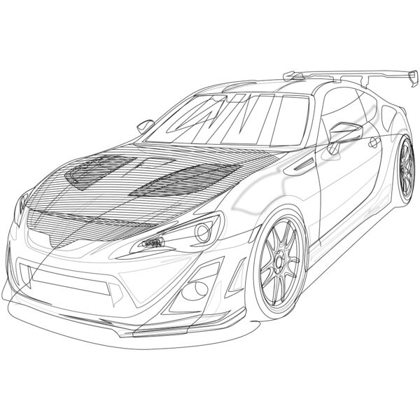 Toyota GT86 Black Wire Frame Cropped Thumbnail